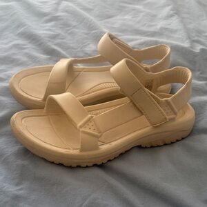 Women's Cream Teva Sandals